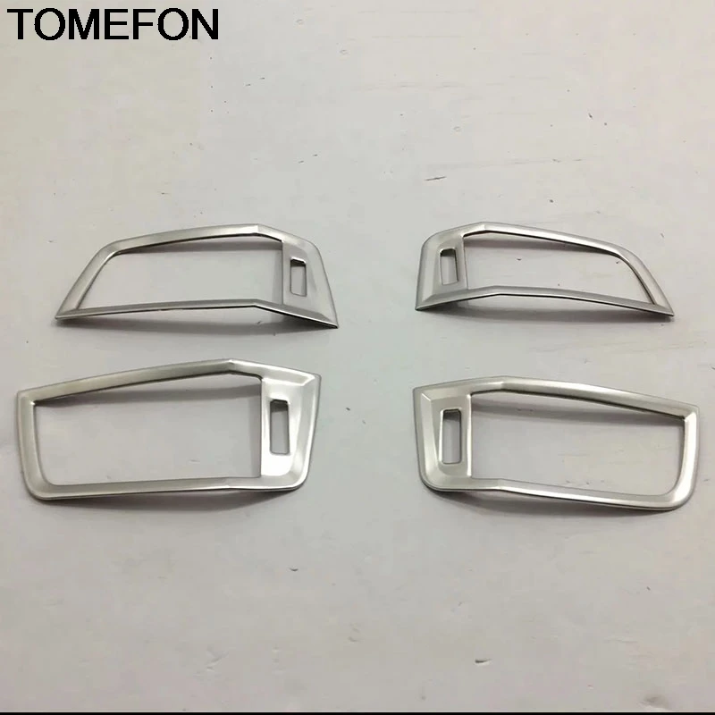 TOMEFON For Skoda Karoq 2017 2018 2019 Front Air Condition Control AC Vent Outlet Cover Trim Interior Accessories StainlessSteel |