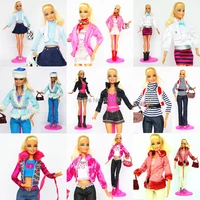 10 sets outfit unique different style handmade doll dress clothing suit skirt coat pants shoes accessories for kurhn barbie doll