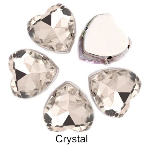 Crystal Сердце форма стекло кристалл красочные пришить стразы с коготь ясно пришивать коготь Стразы Блеск Стразы для одежды B2973 - Цвет: Crystal