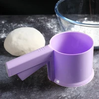 baking tools flour sieve filter mesh plastic cup shape mechanical flour sieve powder sieve sugar shaker cooking tools