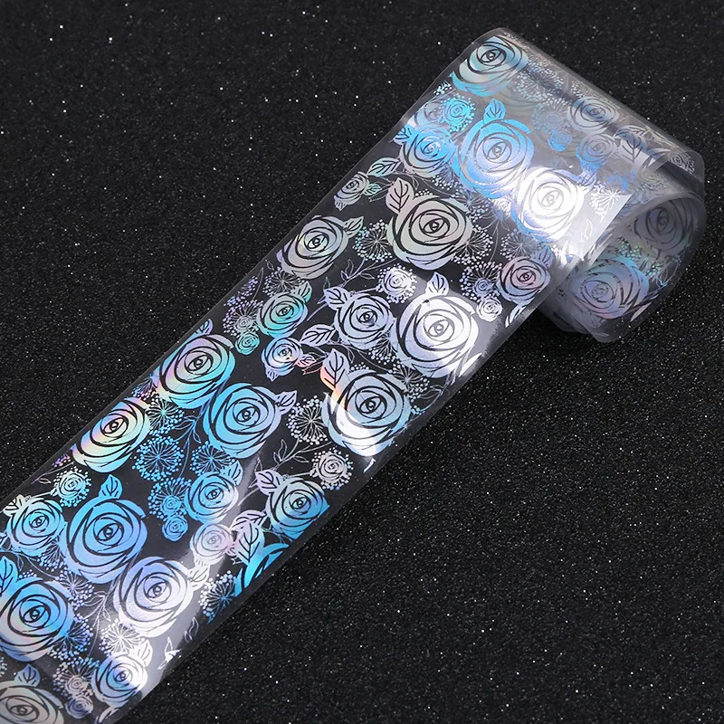 Полная красота прозрачная цветная бумага для ногтей фольга роза цветок сделай