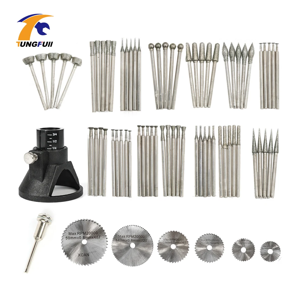 

Tungfull Dremel Style Accessories 78pcs Jade Carving Set Saw Blade Horn Protective For Electric Engraver Dremel Rotary Tool