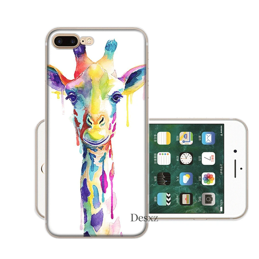 Desxz Giraffes Mobile Phone Case for iPhone 6 6s 7 8 Plus 11 Pro X XS Max 5 5s SE Cover Protection |