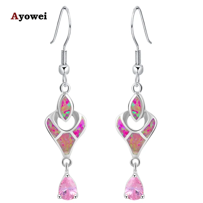 Серьги-подвески серебряные с фиолетовым огненным опалом по заводской цене |