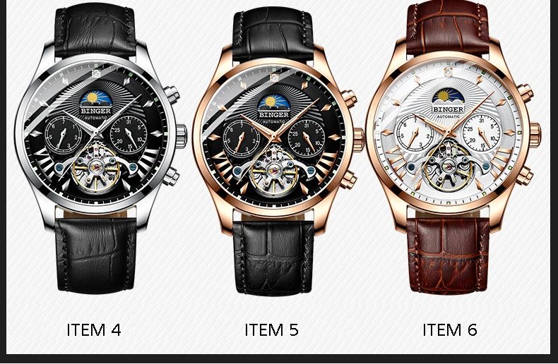 Switzerland BINGER автоматические механические часы Tourbillion мужские часы лучший бренд класса люкс Натуральная кожа водонепроницаемые часы relogio