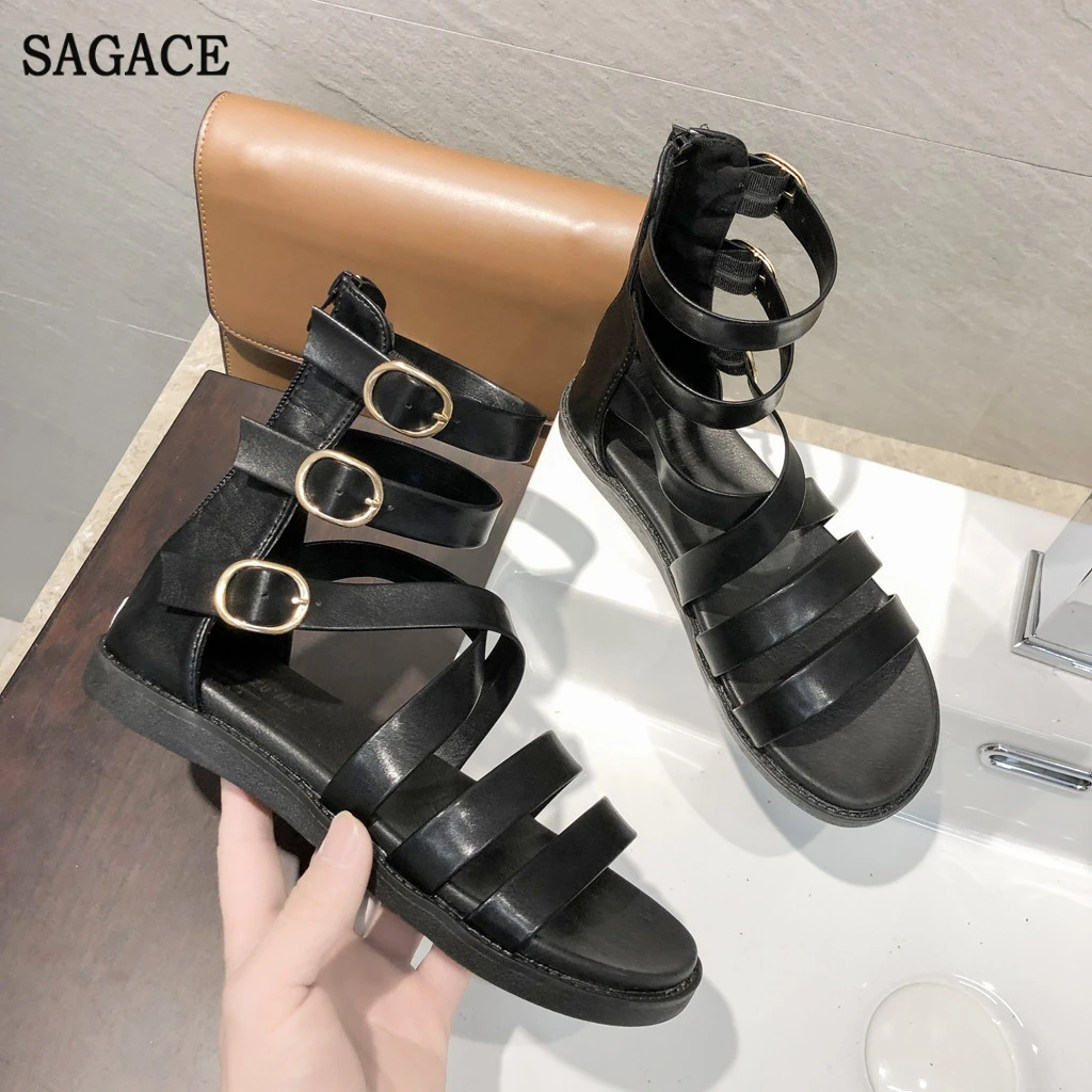SAGACE женская обувь на толстой платформе Летняя с открытым носком повседневные