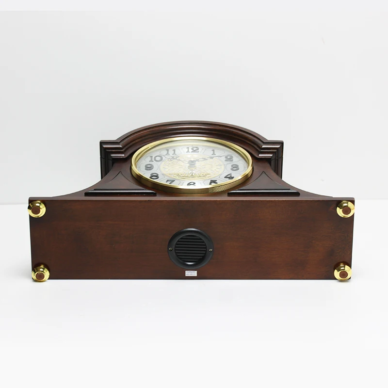 

Weilingdun Music Hourly Chiming High Quality Table Clock Europe Antique Wooden Mute Quartz Desktop Clock T20245