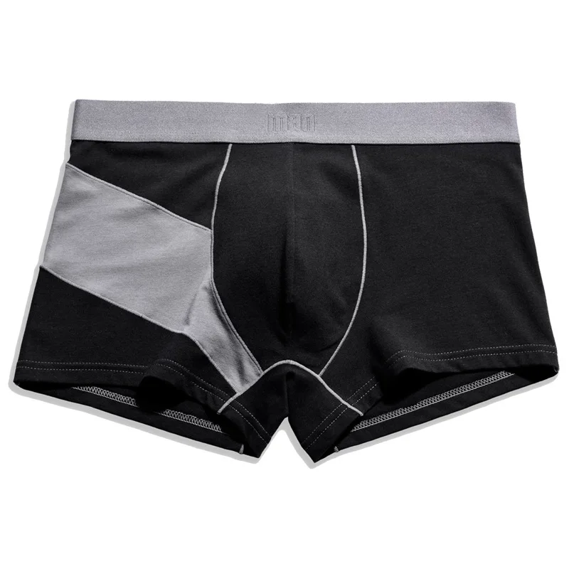 XXXL бренд-боксер нижнее белье, мужские трусы Homme хлопок для боксеров короткие Распродажа лоскутное мягкое нижнее белье - Цвет: Gray