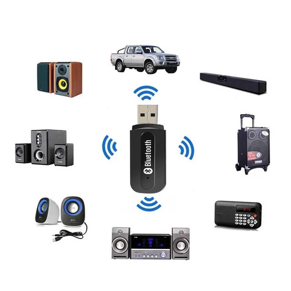 2 в 1 автомобиль USB Bluetooth V4.0 адаптер аудио Музыка приемник 3 5 мм порты и разъёмы авто