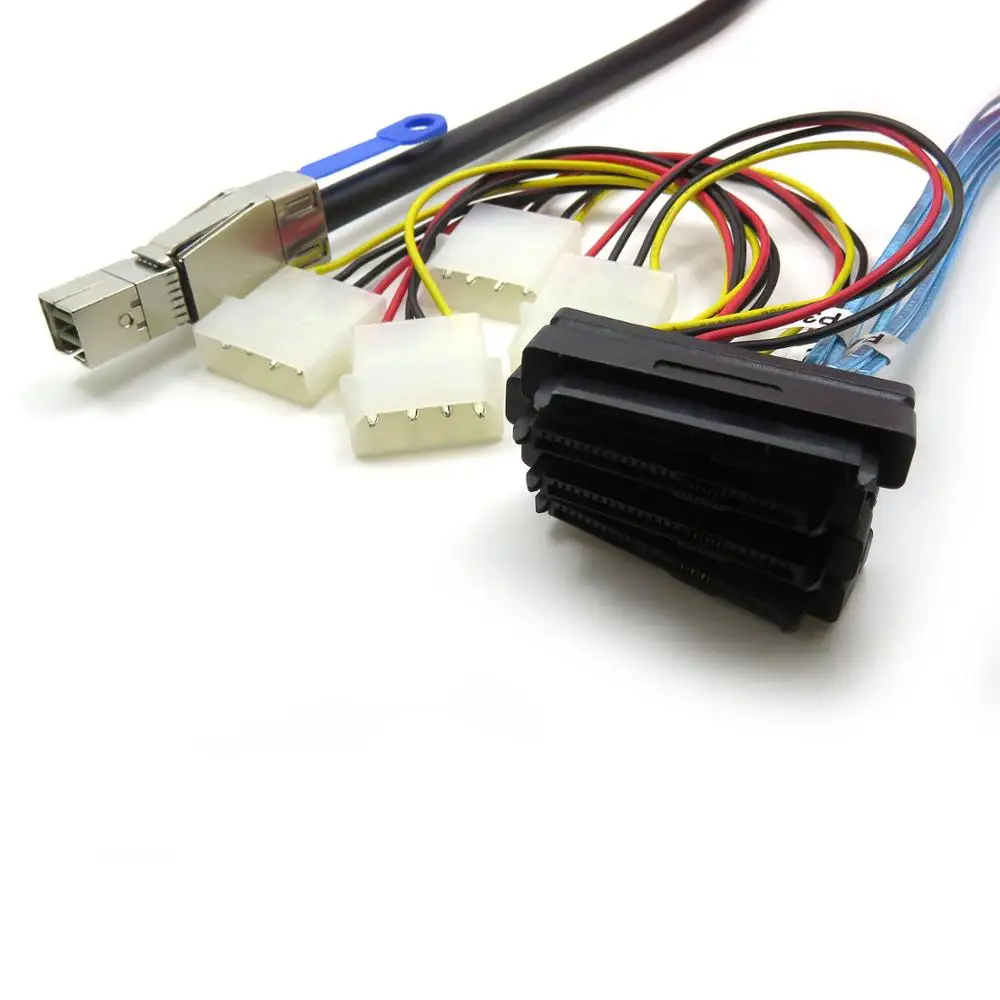 Mini SAS HD (SFF-8644) до 4xsas 29-контактный разъем (SFF-8482) с 4-контактным кабелем для передачи