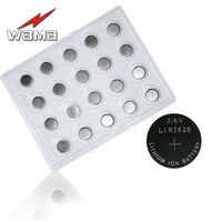 50pcslot wama new lir1620 3 6v rechargeable lithium button cell coin batteries watch supports welding feet replace cr1620