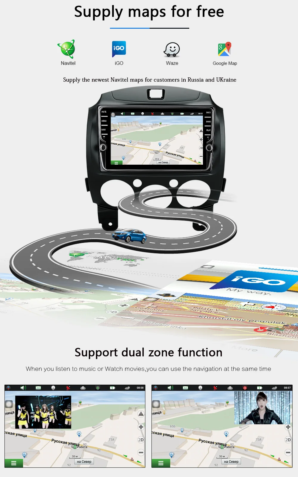 Funrover ips " Android 8,0 Уникальный 2 din автомобильный dvd Авто радио gps для Mazda 2 mazda 2 2007- Wifi навигационный магнитофон RDS