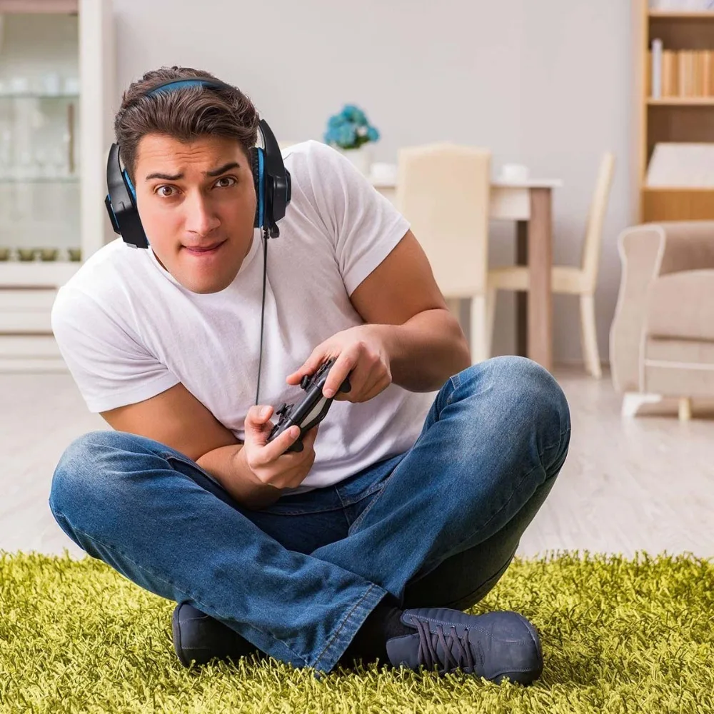 Beexcellent стерео игровая гарнитура для PS4 Xbox One ПК ноутбук объемный звук Накладные наушники с микрофоном светодиодный светильник для геймера