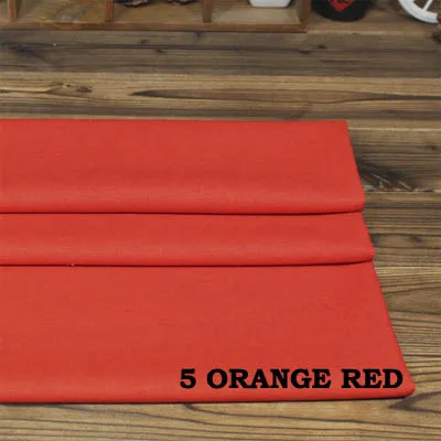 5 orange red Хлопок/лен ткани фиолетовый розовый оранжевый зеленый серый хаки сплошной цвет для DIY Одежда Платье Брюки подушки ручной работы Текстиль - Цвет: 5 orange red