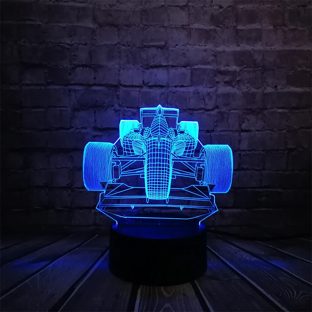 2018 F1 автомобиль Новинка 3D лампа ночник USB LED освещение Mulitcolor Рождество Decora luminaria