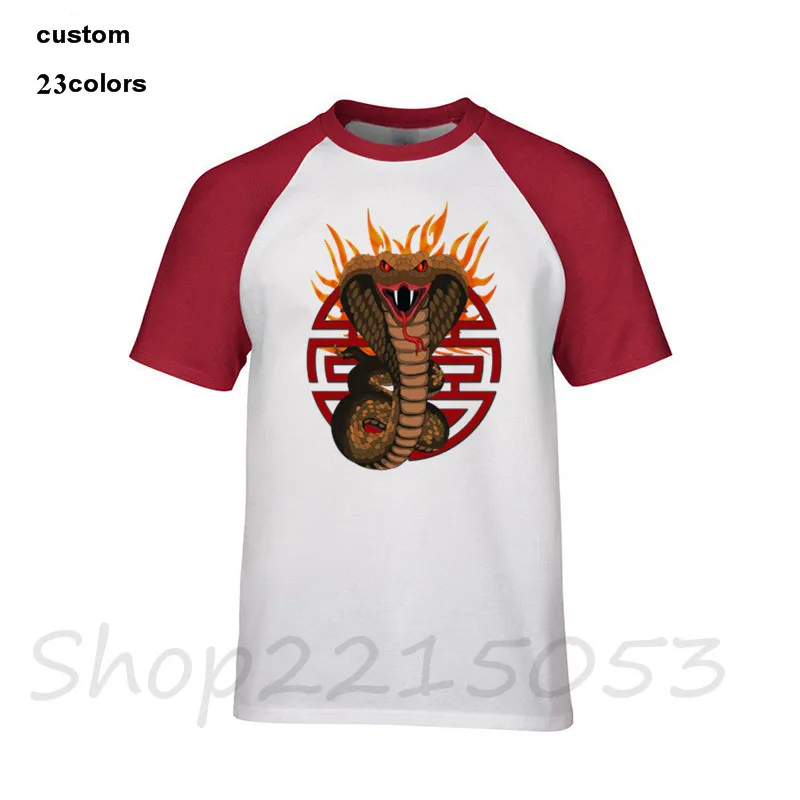 2018 Cobra с китайским Багуа пламя мужская футболка Топ бренд хлопок игра ТВ camisetas