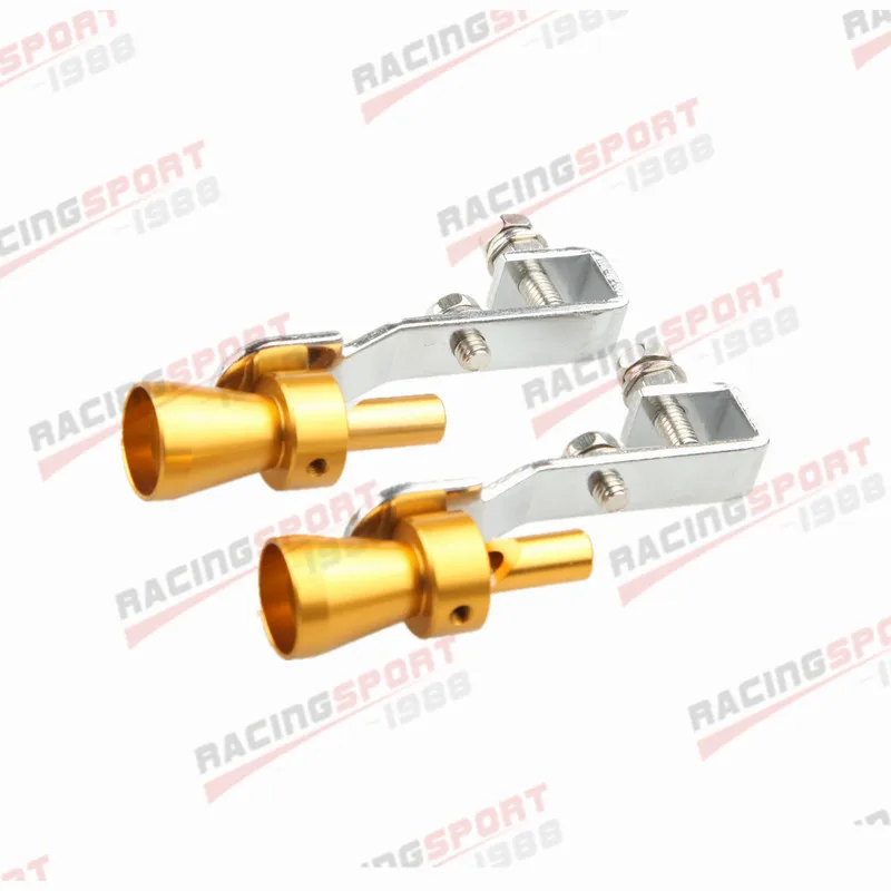 

2PC Universal Turbo Sound Exhaust Whistle/Fake Blow Off BOV Simulator Golden S B
