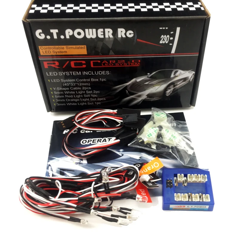 GT POWER RC автомобильный 2,0 светодиодный мигающий свет системы 2,4G фара+ сигнал