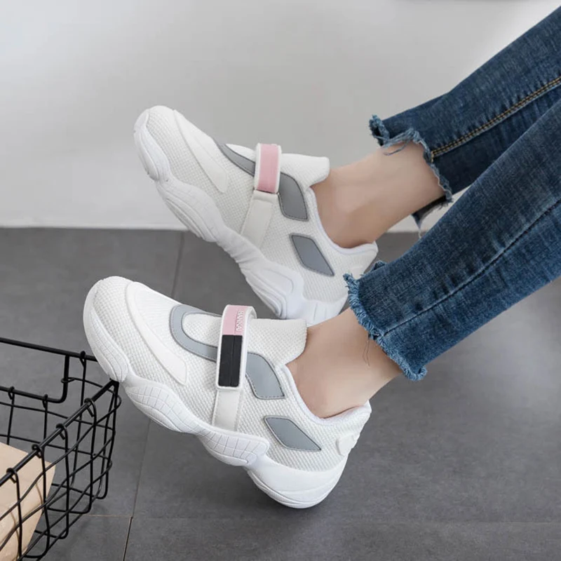 Женская Повседневная обувь 2018 осенние женские кроссовки Ulzzang Harajuku Модные дышащие