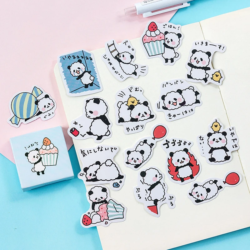 45 шт./кор. Kawaii панда детская бумажная наклейка милые канцелярские принадлежности