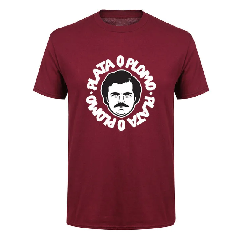 2017 летняя новая брендовая одежда Camiseta Plata O Plomo футболка на заказ Pablo Escobar