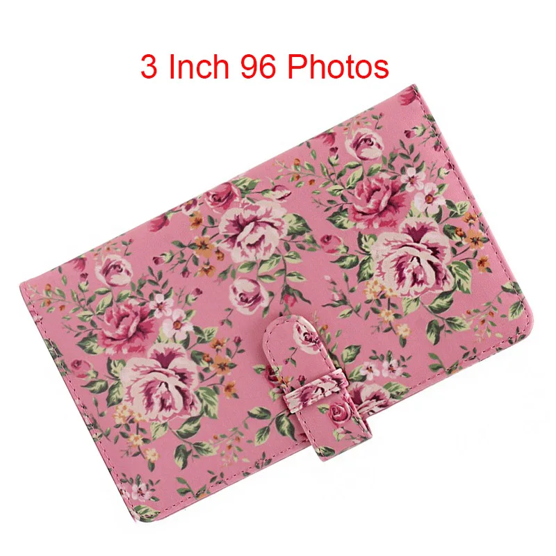 red rose 96 photos 3-дюймовый ярко мини-пленка фотоальбом 96 карманы с из искусственной кожи мгновенный чехол для фотографий в альбоме для ЖК-дисплея с подсветкой Fujifilm Instax Mini8/8+/9 - Цвет: red rose 96 photos