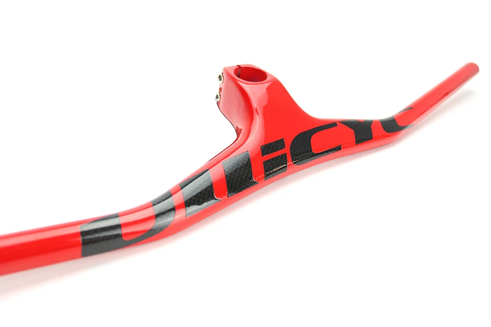 Ullicyc 2019MTB Bicycle Riser-17 degree One-shaped Integrated Handlebar With Stem 3K Black Gloss or Matte Carbon bike Handlebar
