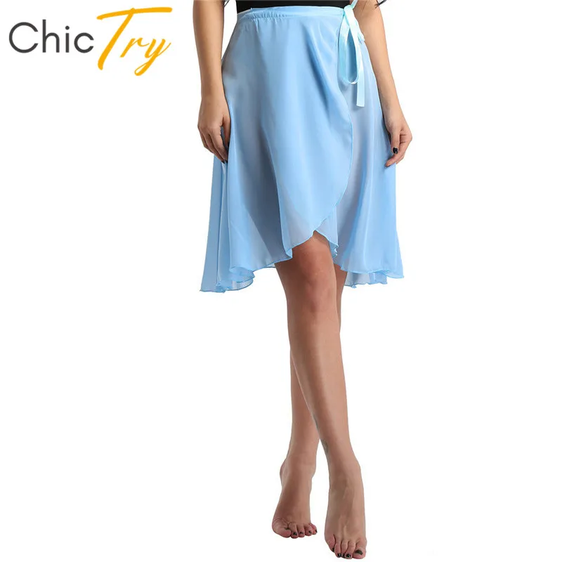 Женская прозрачная шифоновая танцевальная юбка ChicTry с завязкой на талии