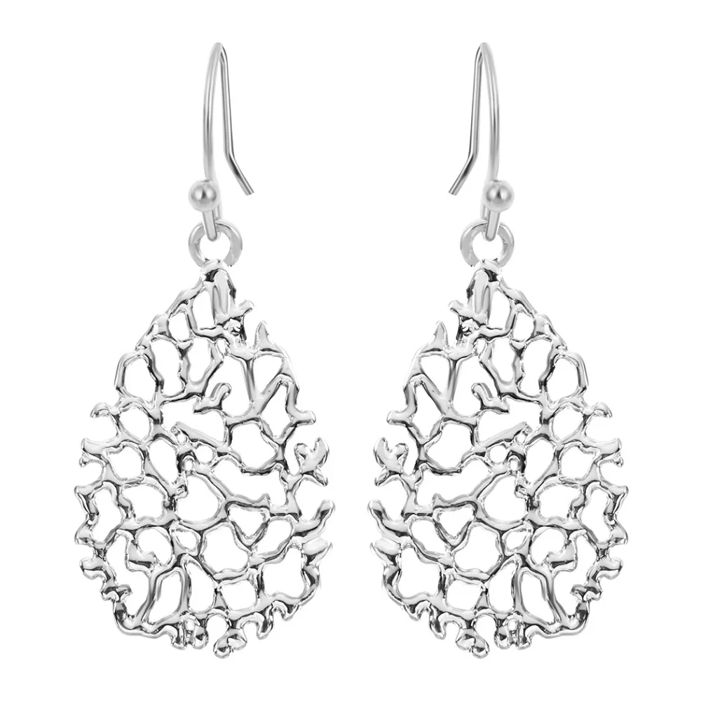 Модные филигранные каплевидные серьги Kinitial 1 пара женские серьги-каплевидки для