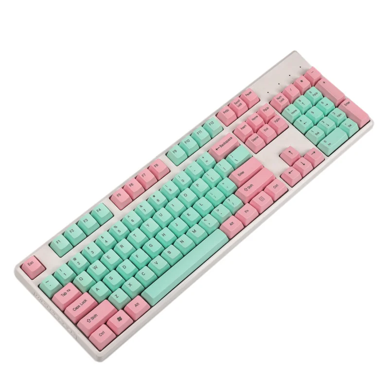Top Print YMDK 104 клавиш розовый зеленый толстый PBT OEM профиль Keycap для MX переключатели стандарт ANSI 61 87 104 Механическая игровая клавиатура - Цвет: Top Print