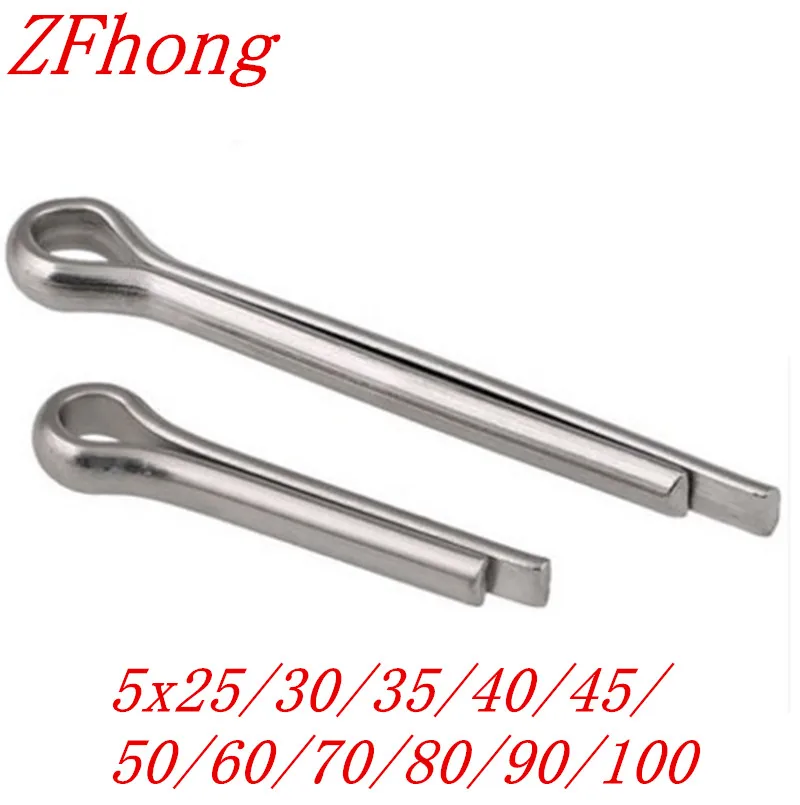 

20pcs M5x25/30/35/40/45/50/60/70/80/90/100 5mm stainless steel spring split cotter pin