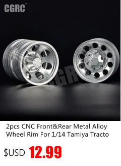 2 шт. CNC передний и задний обод колеса из металлического сплава для 1/14 Tamiya тягач RC прицеп для скалолазания грузовой автомобиль компонент
