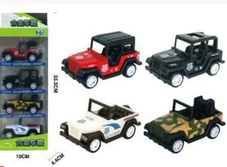 Продажа 4 шт./упак. мультфильм Мини 1: 64 сплав военный автобус гоночный пожарный