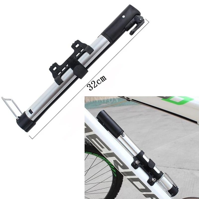 

50Pcs/Lot Inflator Bike Pump Aluminum Alloy MiniPortable Bicycle Tire Pump Ultralight Cycling Air Pump Silver Color For Bike