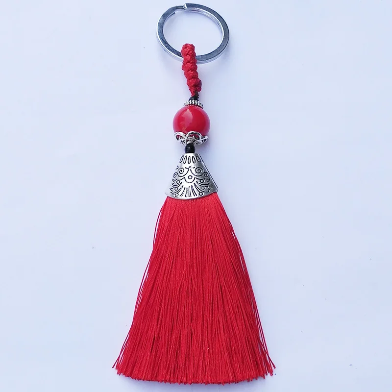 Винтаж с кистями из бусин подвески для ключей ювелирные изделия кольцо колец шармами Сумки украшения брелок