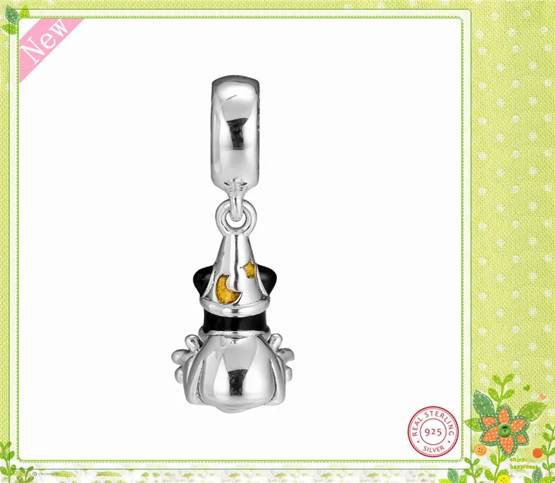 Desney Sorcerer Микки подвеска мышь Шарм бусины для женщин ювелирных изделий DIY Fit PANDORA Подвески Серебро 925 FL863