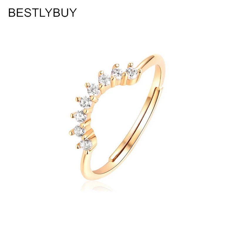 

2018 Luxury Brand S925 SilverJewelry White Color Inlay Cubic Zirconia Unique Shaped Ring for Women Wedding Engagement Jewelry