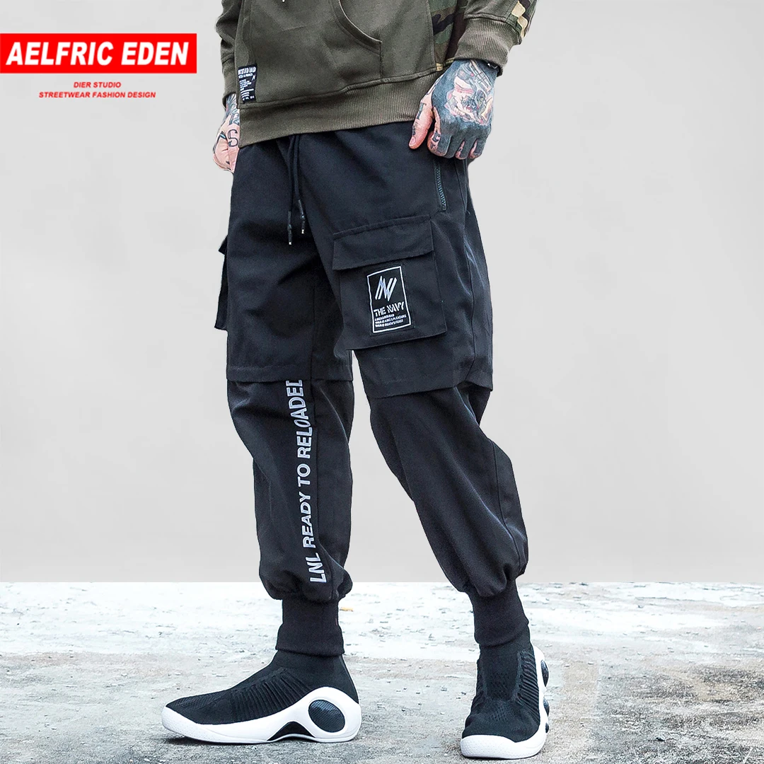 Aelfric Eden 2018 Мода с принтом букв шаровары штаны для бега скейтборд брюки карго