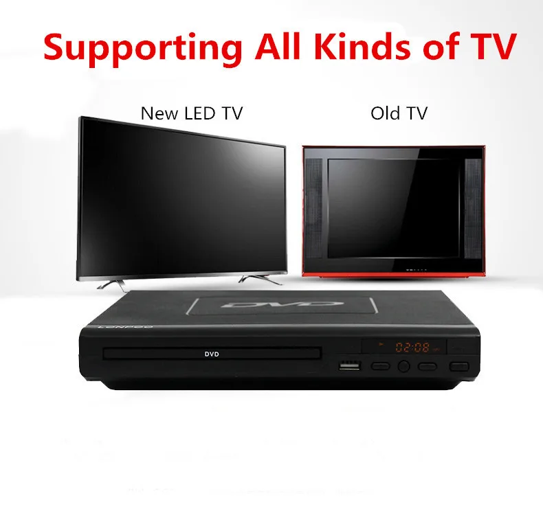 LONPOO дешевый мини пластиковый DVD плеер без региона USB RCA dvd-плеер многоязычный DVD плеер DIVX MPEG4 DVD CD RW MP3