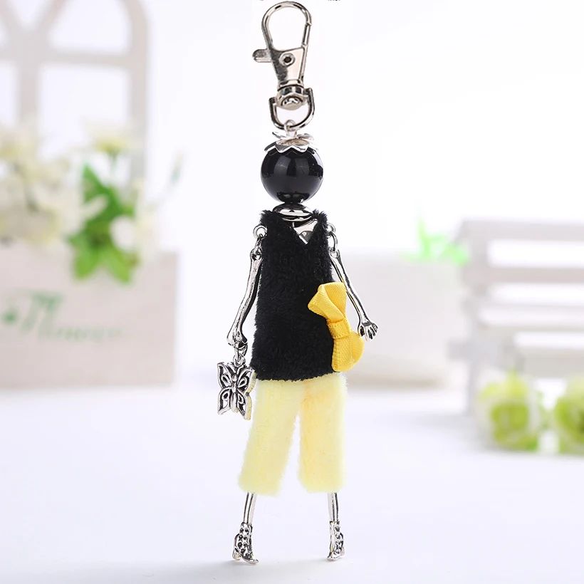 YLWHJJ 2018 new girl lovely White Red doll car keychain for women key chain Style Fashion jewelry bag pendant brand hot Handmade | Украшения