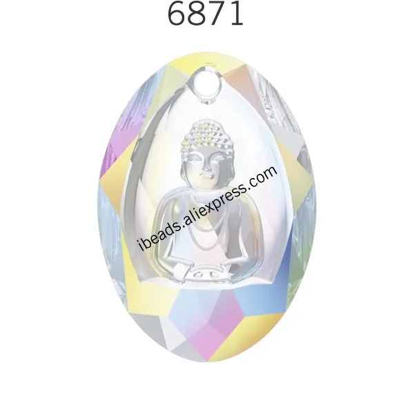Crystal 001 AB 1 шт.) кристалл Swarovski 6871 Кулон Будда австрийские стразы бусины DIY Ожерелье Изготовление ювелирных изделий - Окраска металла: Crystal 001 AB