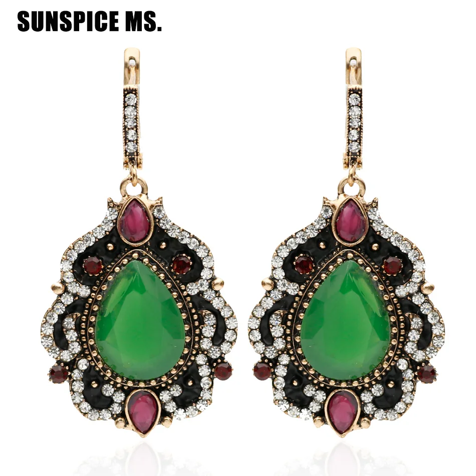 Женские винтажные серьги крючки длинные золотого цвета в этническом стиле из