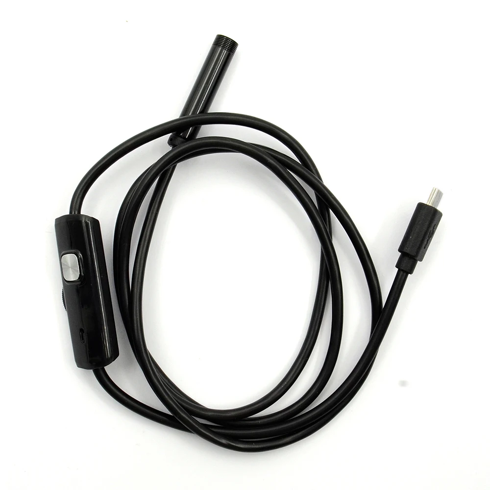 1 м 7 мм 6 светодиодный USB эндоскоп Водонепроницаемый Бороскоп видео осмотр змеиная Труба Мини камера видеокамера Кнопка снимка