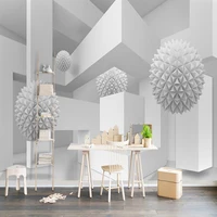 spatial extension personality wall mural wallpaper 3d stereo geometry sphere modern abstract art fresco office study home decor