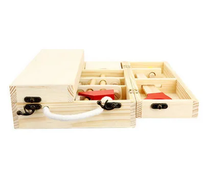 

mylb New House Children Wooden Toolbox Service Simulation Toolbox Children Toy Nut Toolbox Blocks