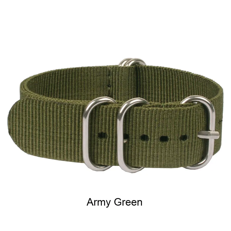 Ремешок армейский зеленый Zulu для наручных часов однотонный браслет из