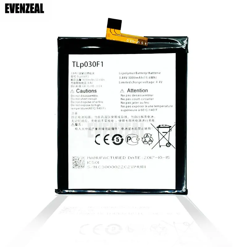 EVENZEAL 1X Phone Replacement Battery For Alcatel One Touch Idol 4S OT-6070 OT-6070K OT-6070O OT-6070Y DTEK60 TLP030F2 TLP030F1 | Мобильные