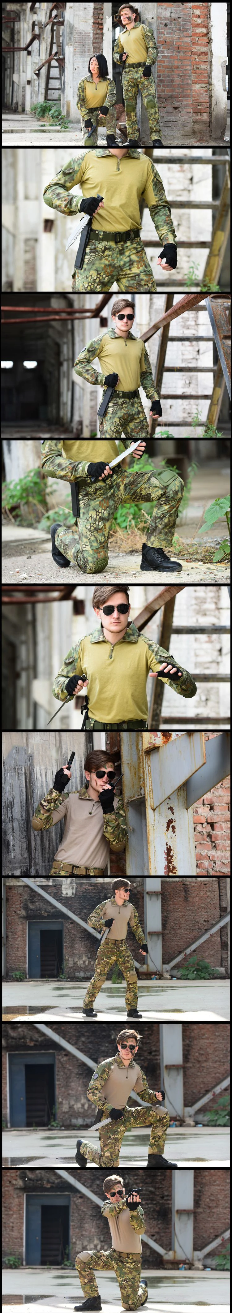 Военная армейская форма Камуфляжный костюм Мужская тактическая Униформа Боевая CS Luftwaffe Комбинезоны для мужчин Рабочая военная форма