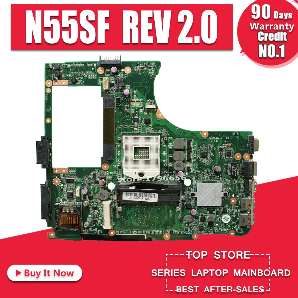Высококачественная материнская плата для ноутбука For Asus N55SF N55SL N55S REV 2 0 60 N5FMB3600B03 HM65