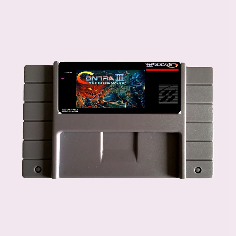 Высококачественная 16-битная контрура III-большая серая игровая карта NTSC Alien Wars для